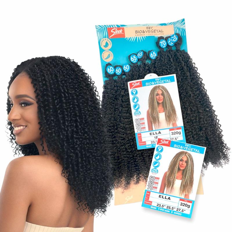 Cabelo Bio Vegetal Cacheado Ella Sleek 320Gr Entrelace 70Cm - Mega
